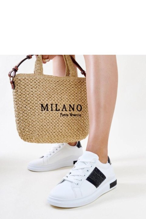 Biało-czarne sneakersy z cyrkoniami Giulia - Solea Biało-czarne sneakersy z cyrkoniami Giulia - Solea