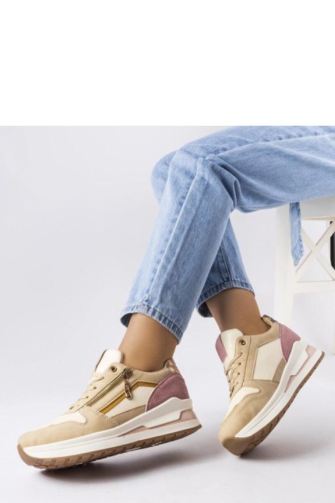 Beżowo-różowe sportowe sneakersy Delid - Solea Beżowo-różowe sportowe sneakersy Delid - Solea