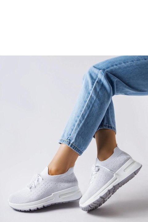 Białe sneakersy zdobione srebrną nitką Randolph - Solea Białe sneakersy zdobione srebrną nitką Randolph - Solea