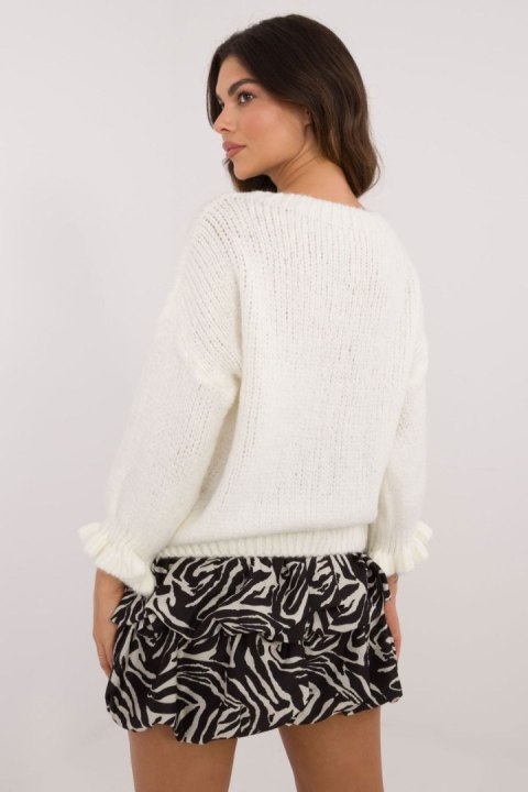 Sweter Damski Model MI-SW-2912.10X Ecru - Italy Moda Sweter Damski Model MI-SW-2912.10X Ecru - Italy Moda