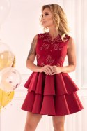Sukienka Karieela Wine Red 90543 Merribel