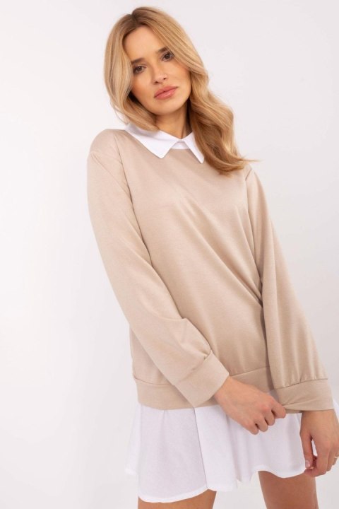 Bluzka Model MI-BZ-A5997.49 Beige - Italy Moda Bluzka Model MI-BZ-A5997.49 Beige - Italy Moda