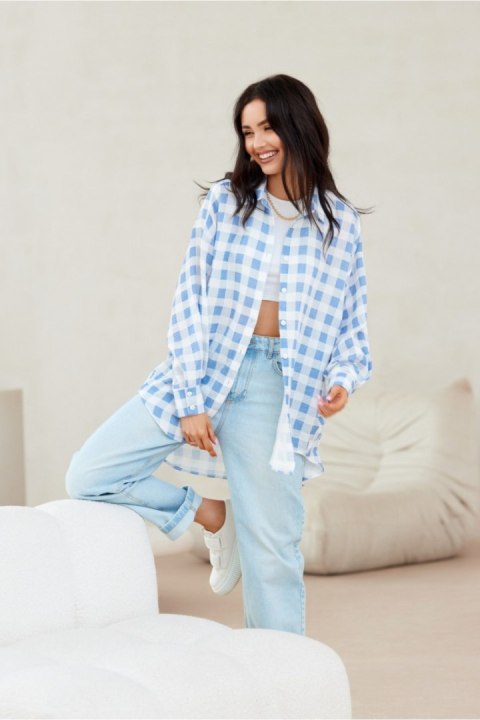 Koszula Damska Model Daisy BLU0202-A32 Blue - Roco Fashion Koszula Damska Model Daisy BLU0202-A32 Blue - Roco Fashion