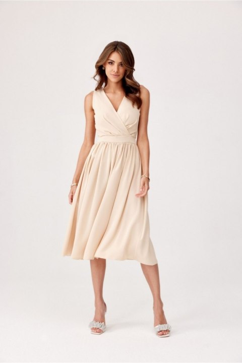 Sukienka Model Lily BEZ SUK0399 Beige - Roco Fashion Sukienka Model Lily BEZ SUK0399 Beige - Roco Fashion