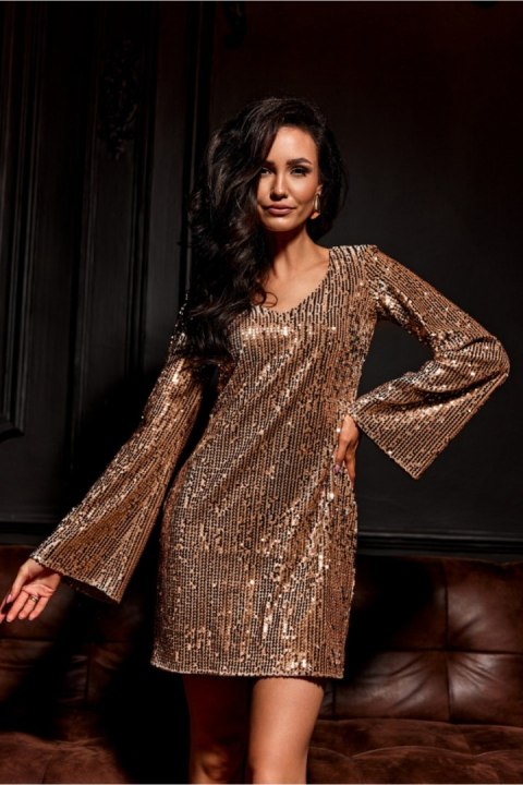 Sukienka Model Ophelia BEZ SUK0501 Beige - Roco Fashion Sukienka Model Ophelia BEZ SUK0501 Beige - Roco Fashion