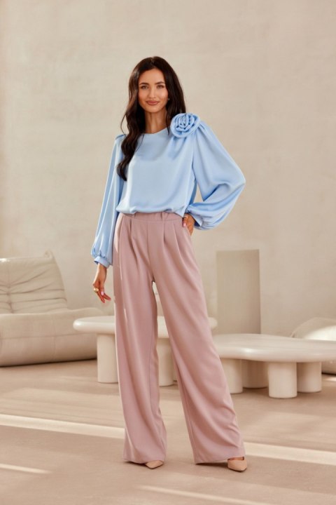Ginny - długie spodnie z szerokimi nogawkami i elastyczną talią Roco Fashion Ginny - długie spodnie z szerokimi nogawkami i elastyczną talią Roco Fashion