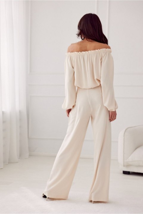 Spodnie Damskie Model Alaya BEJ SPD0032 Light Beige - Roco Fashion Spodnie Damskie Model Alaya BEJ SPD0032 Light Beige - Roco Fashion