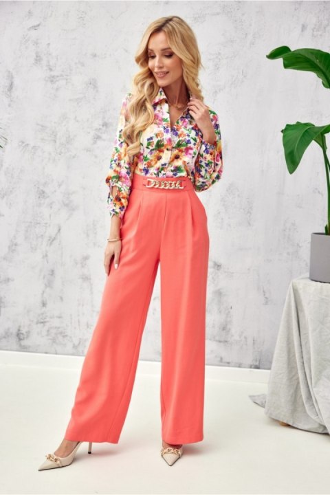 Spodnie Damskie Model POM 0011 Orange - Roco Fashion Spodnie Damskie Model POM 0011 Orange - Roco Fashion