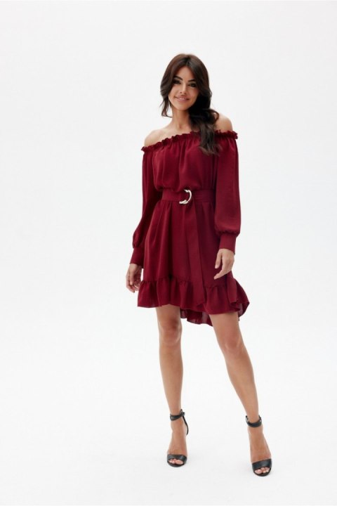 Sukienka Model Chiara BOR SUK0499 Bordo - Roco Fashion Sukienka Model Chiara BOR SUK0499 Bordo - Roco Fashion