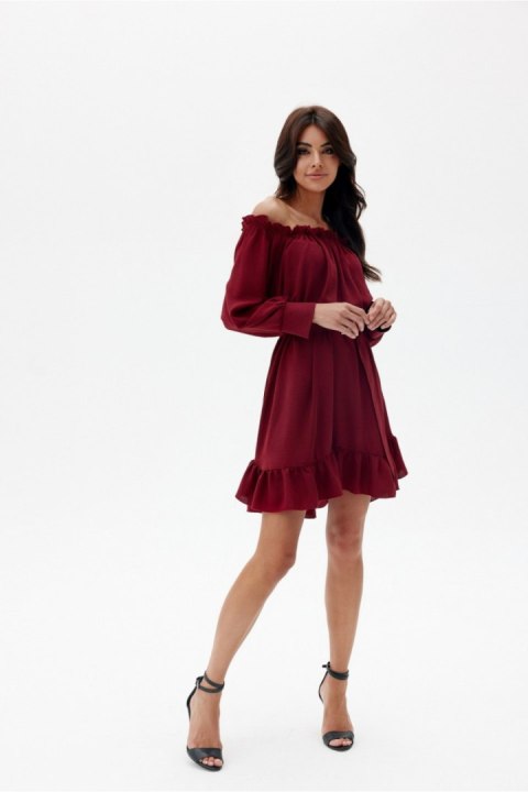 Sukienka Model Chiara BOR SUK0499 Bordo - Roco Fashion Sukienka Model Chiara BOR SUK0499 Bordo - Roco Fashion