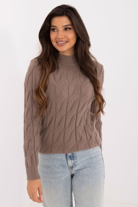 Sweter Damski Model AT-SW-2235.00P Brown - AT Sweter Damski Model AT-SW-2235.00P Brown - AT