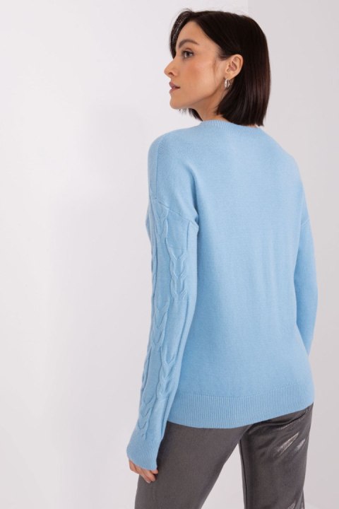 Sweter Damski Model AT-SW-2340.43 Light Blue - AT Sweter Damski Model AT-SW-2340.43 Light Blue - AT