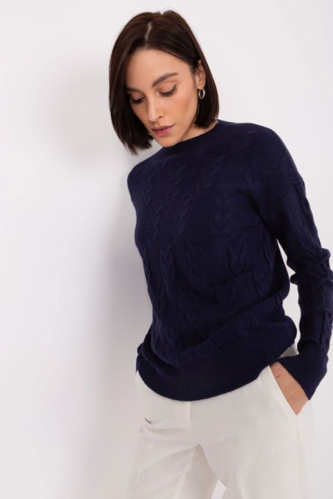 Sweter Damski Model AT-SW-2340.80 Navy - AT Sweter Damski Model AT-SW-2340.80 Navy - AT