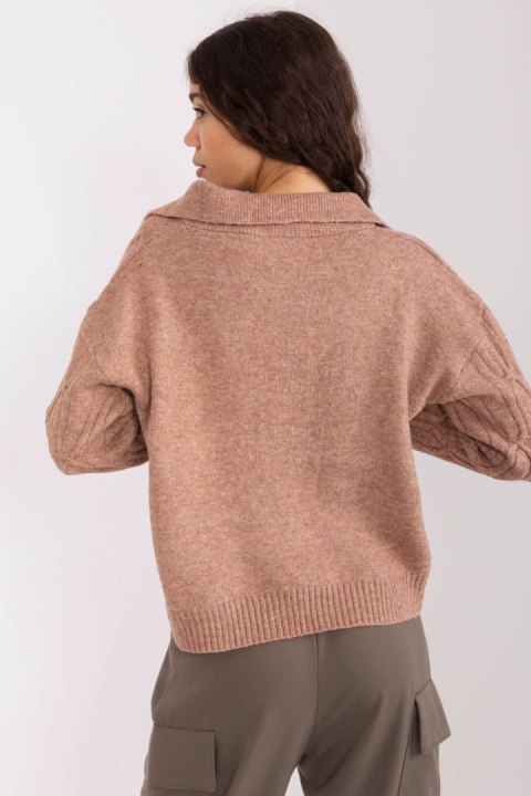 Sweter Damski Model AT-SW-2349-2.96 Brown - AT Sweter Damski Model AT-SW-2349-2.96 Brown - AT