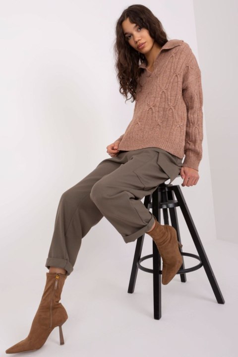 Sweter Damski Model AT-SW-2349-2.96 Brown - AT Sweter Damski Model AT-SW-2349-2.96 Brown - AT