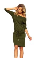 13-104 Sukienka sportowa z kieszonkami - wiskoza KHAKI Numoco