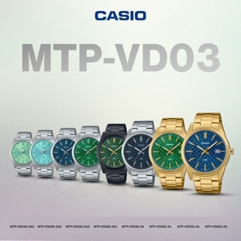Casio ZEGAREK MĘSKI CASIO MTP-VD03B-3A + BOX Casio ZEGAREK MĘSKI CASIO MTP-VD03B-3A + BOX