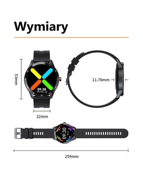 G. Rossi SMARTWATCH MĘSKI G. Rossi SW018-1 silver/black (sg012a) WŁASNE TARCZE G. Rossi SMARTWATCH MĘSKI G. Rossi SW018-1 silver/black (sg012a) WŁASNE TARCZE