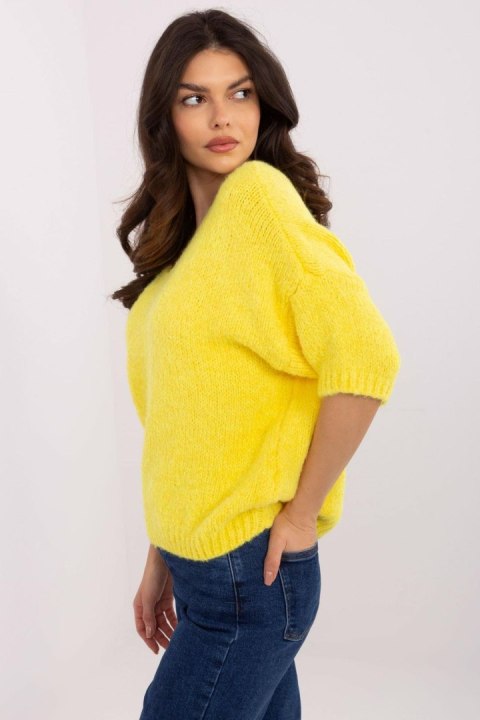 Sweter Damski Model MI-SW-2103.07 Yellow - Italy Moda Sweter Damski Model MI-SW-2103.07 Yellow - Italy Moda