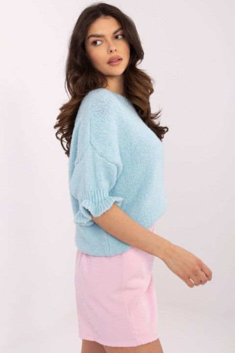 Sweter Damski Model MI-SW-2913.99 Light Blue - Italy Moda Sweter Damski Model MI-SW-2913.99 Light Blue - Italy Moda