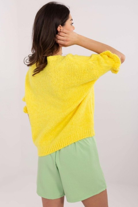 Sweter Damski Model MI-SW-2913.99 Yellow - Italy Moda Sweter Damski Model MI-SW-2913.99 Yellow - Italy Moda