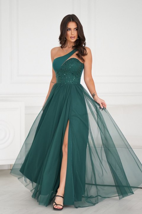 Sukienka Model 323-13 Bottle Green - Bicotone Sukienka Model 323-13 Bottle Green - Bicotone
