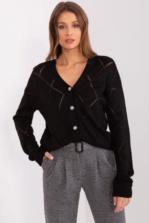 Sweter Damski Model LC-SW-A10-1.23X Black - Rue Paris Sweter Damski Model LC-SW-A10-1.23X Black - Rue Paris