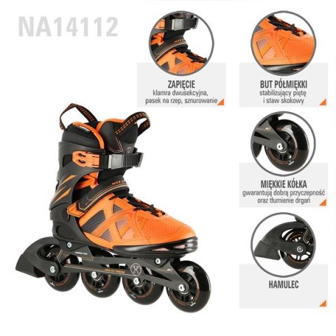 NA14112 CZARNO-POMARAŃCZOWY ROZM. 39 ŁYŻWOROLKI NILS EXTREME NILS EXTREME NA14112 CZARNO-POMARAŃCZOWY ROZM. 39 ŁYŻWOROLKI NILS EXTREME NILS EXTREME