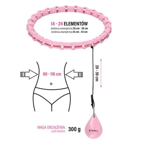 HHW02 HULA HOP LIGHT PINK Z WYPUSTKAMI I OBCIĄŻNIKIEM HMS HMS HHW02 HULA HOP LIGHT PINK Z WYPUSTKAMI I OBCIĄŻNIKIEM HMS HMS