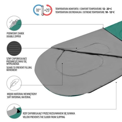 NC2105 ZIELONO-SZARY ŚPIWÓR ROZMIAR L NILS CAMP NILS CAMP NC2105 ZIELONO-SZARY ŚPIWÓR ROZMIAR L NILS CAMP NILS CAMP