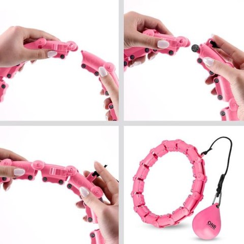 OHA02 HULA HOP PINK Z WYPUSTKAMI I OBCIĄŻNIKIEM ONE FITNESS ONE FITNESS OHA02 HULA HOP PINK Z WYPUSTKAMI I OBCIĄŻNIKIEM ONE FITNESS ONE FITNESS