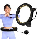 HHM13 HULA HOP BLACK/GOLD Z MAGNESAMI I OBCIĄŻNIKIEM + LICZNIK HMS HMS