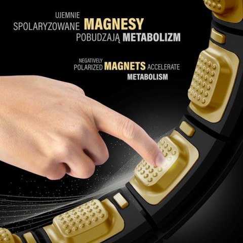 HHM13 HULA HOP BLACK/GOLD Z MAGNESAMI I OBCIĄŻNIKIEM + LICZNIK HMS HMS HHM13 HULA HOP BLACK/GOLD Z MAGNESAMI I OBCIĄŻNIKIEM + LICZNIK HMS HMS