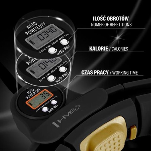 HHM13 HULA HOP BLACK/GOLD Z MAGNESAMI I OBCIĄŻNIKIEM + LICZNIK HMS HMS HHM13 HULA HOP BLACK/GOLD Z MAGNESAMI I OBCIĄŻNIKIEM + LICZNIK HMS HMS