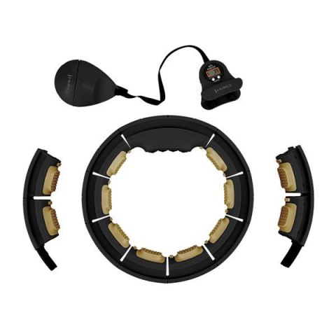HHM13 HULA HOP BLACK/GOLD Z MAGNESAMI I OBCIĄŻNIKIEM + LICZNIK HMS HMS HHM13 HULA HOP BLACK/GOLD Z MAGNESAMI I OBCIĄŻNIKIEM + LICZNIK HMS HMS