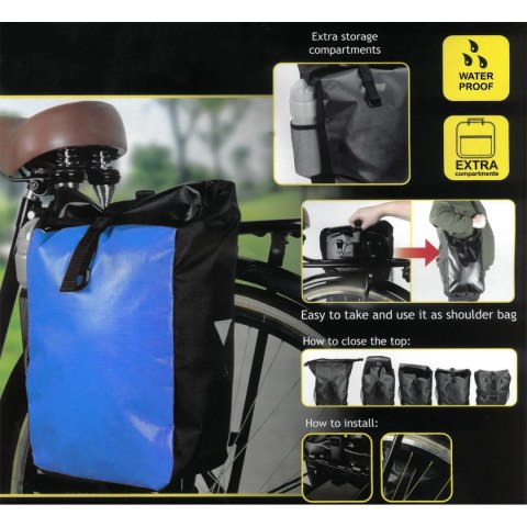 SAKWA TORBA ROWEROWA WODOSZCZELNA DUNLOP 15L niebieska Dunlop SAKWA TORBA ROWEROWA WODOSZCZELNA DUNLOP 15L niebieska Dunlop
