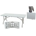 STÓŁ CATERINGOWY BANKIETOWY SKŁADANY W WALIZKĘ 180X70CM MAX.100KG biały Saska Garden
