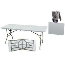 STÓŁ CATERINGOWY BANKIETOWY SKŁADANY W WALIZKĘ 180X70CM MAX.100KG biały Saska Garden
