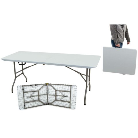 STÓŁ CATERINGOWY BANKIETOWY SKŁADANY W WALIZKĘ 180X70CM MAX.100KG biały Saska Garden STÓŁ CATERINGOWY BANKIETOWY SKŁADANY W WALIZKĘ 180X70CM MAX.100KG biały Saska Garden