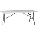 STÓŁ CATERINGOWY BANKIETOWY SKŁADANY W WALIZKĘ 180X70CM MAX.100KG biały Saska Garden