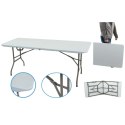 STÓŁ CATERINGOWY BANKIETOWY SKŁADANY W WALIZKĘ 180X70CM MAX.100KG biały Saska Garden