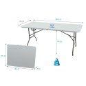 STÓŁ CATERINGOWY BANKIETOWY SKŁADANY W WALIZKĘ 180X70CM MAX.100KG biały Saska Garden
