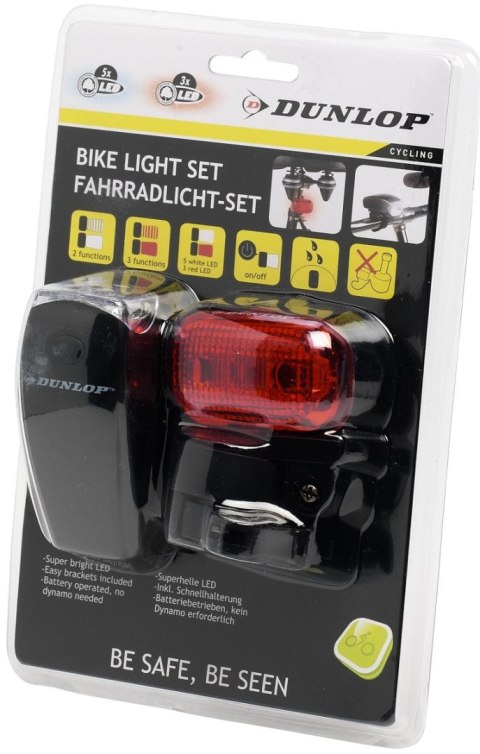 ZESTAW LAMP ROWEROWYCH LED PRZÓD + TYŁ DUNLOP Dunlop ZESTAW LAMP ROWEROWYCH LED PRZÓD + TYŁ DUNLOP Dunlop