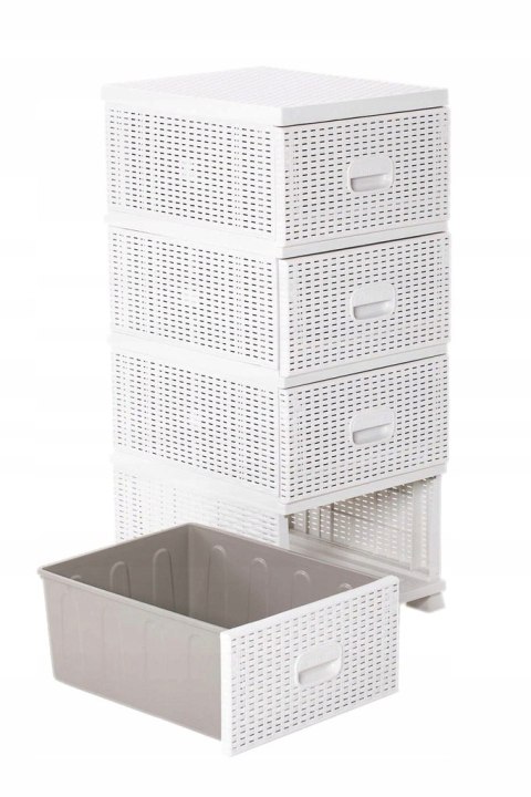 Komoda RATTAN 38x45x90 biała Katex Komoda RATTAN 38x45x90 biała Katex