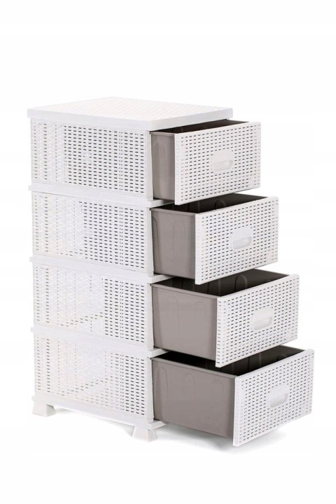 Komoda RATTAN 38x45x90 biała Katex Komoda RATTAN 38x45x90 biała Katex