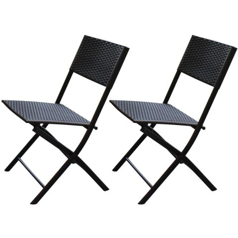 ZESTAW MEBLI BALKONOWYCH STÓŁ 58X58X70CM I 2 KRZESŁA CZARNY Saska Garden ZESTAW MEBLI BALKONOWYCH STÓŁ 58X58X70CM I 2 KRZESŁA CZARNY Saska Garden