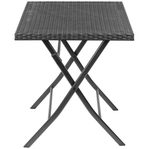 ZESTAW MEBLI BALKONOWYCH STÓŁ 58X58X70CM I 2 KRZESŁA CZARNY Saska Garden ZESTAW MEBLI BALKONOWYCH STÓŁ 58X58X70CM I 2 KRZESŁA CZARNY Saska Garden