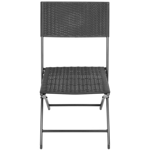 ZESTAW MEBLI BALKONOWYCH STÓŁ 58X58X70CM I 2 KRZESŁA CZARNY Saska Garden ZESTAW MEBLI BALKONOWYCH STÓŁ 58X58X70CM I 2 KRZESŁA CZARNY Saska Garden