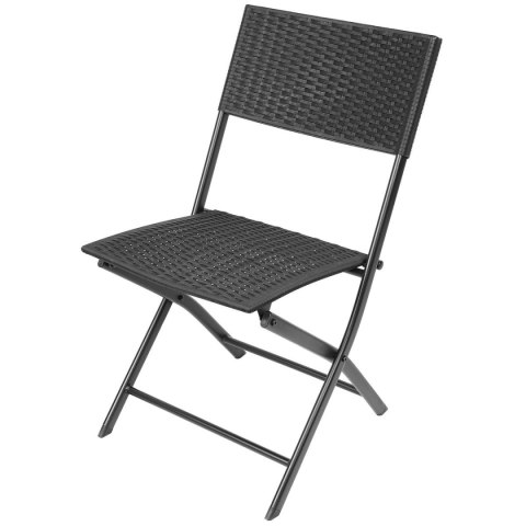 ZESTAW MEBLI BALKONOWYCH STÓŁ 58X58X70CM I 2 KRZESŁA CZARNY Saska Garden ZESTAW MEBLI BALKONOWYCH STÓŁ 58X58X70CM I 2 KRZESŁA CZARNY Saska Garden