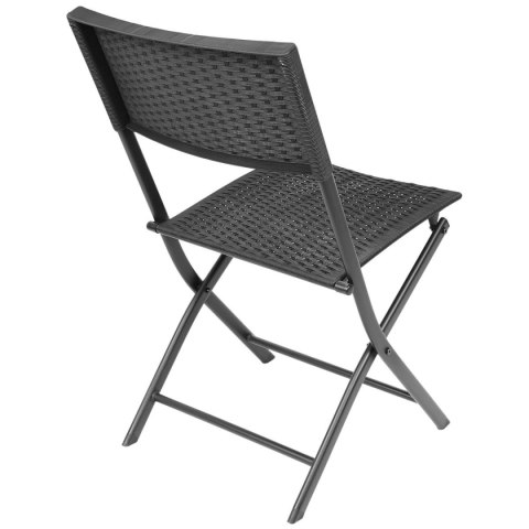 ZESTAW MEBLI BALKONOWYCH STÓŁ 58X58X70CM I 2 KRZESŁA CZARNY Saska Garden ZESTAW MEBLI BALKONOWYCH STÓŁ 58X58X70CM I 2 KRZESŁA CZARNY Saska Garden
